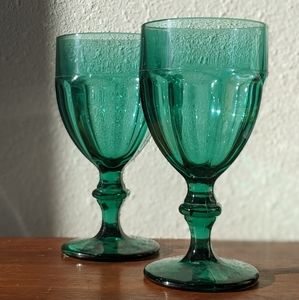Two (2) Libbey Duratuff Water Goblets